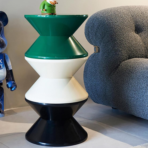 Tabouret de chevet multifonctionnel INS – style nordique créatif, siège sablier en plastique, petite table basse pour salon ou chambre